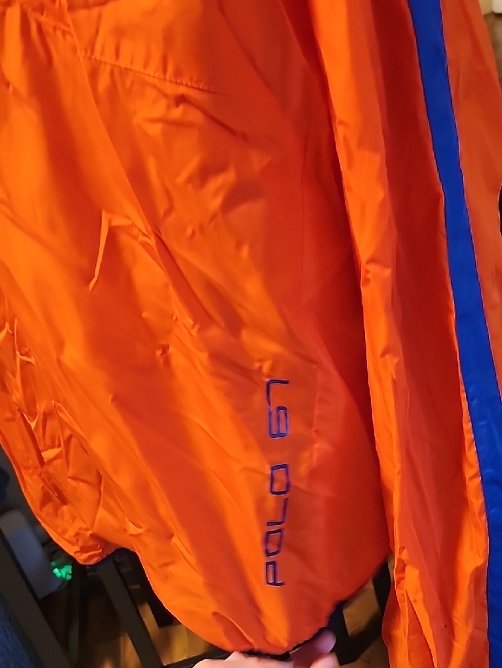 Polo by Ralph Lauren Orange and Blue Performance Hooded Jacket - Picture 7 of 9